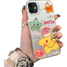 HONTINGA iPhone 12 Mini ile Uyumlu Kılıf Silikon Kenar Sert Arka Kamera Koruyucu Basitlik Anti Düşme Kamera Sevgili Çift Kılıf Yıldız Desen Couple Telefon Kılıfı K1-1809