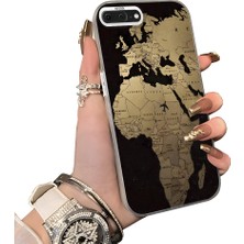 HONTINGA iPhone 8 Plus ile Uyumlu Kılıf Silikon Kenar Sert Arka Kamera Koruyucu Basitlik Anti Düşme Kamera Sevgili Çift Kılıf Uçak Desen Couple Telefon Kılıfı K1-1813