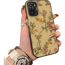 HONTINGA Xiaomi Redmi Note 10 ile Uyumlu Kılıf Silikon Kenar Sert Arka Kamera Koruyucu Basitlik Anti Düşme Kamera Sevgili Çift Kılıf Çiçekli Desen Couple Telefon Kılıfı K1-1816