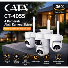 Cata CT-4055 4 Kameralı Akıllı Kamera Sistemi – 360° Görüş – Fhd – Gece Görüşü