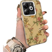 HONTINGA Infinix Smart 8 ile Uyumlu Kılıf Silikon Kenar Sert Arka Kamera Koruyucu Basitlik Anti Düşme Kamera Sevgili Çift Kılıf Çiçekli Desen Couple Telefon Kılıfı K1-1816