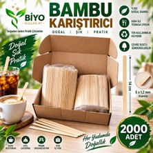 Biyo Kullan At Bambu Karıştırıcı 14CM&2000 Adet