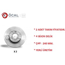 Ön Fren Disk Tk. Tempra Tipo Punto 1-2 Palio Bravo 1 Marea Siena Alfa Romeo 33 145 146 240MM. 60811879 Öcal