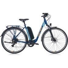 Carraro E-Line Ecomfort 2.1 Unisex Şehir Bisikleti 470H Hd 28 Jant 7 Vites Mat Navy Mavi-Turuncu