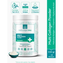 Naturagen Pro Assist Multi Kolajen Toz 330 g | Tip 1-2-3 | 10.000 mg | Limon Aromalı | Hyaluronik Asit & Vit C