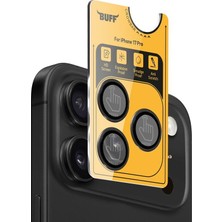 Buff iPhone 17 Pro Metal Kamera Lens Koruyucu - Siyah