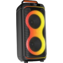 Teknook Zore GD-2608 Dijital LED Göstergeli Fm Radyolu Mikrofonlu Rgb Tws Çift 6.5 Inç Stereo Bass Kablosuz Karaoke Hoparlör - Siyah