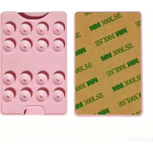 Teknook Kare Öpücüklü 04 Vantuzlu Kartlıklı Silikon Tutucu - Açık Pembe