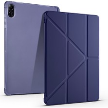 Teknook Honor Pad X8A Kılıf Zore Tri Folding Kalem Bölmeli Standlı Kılıf - Lacivert