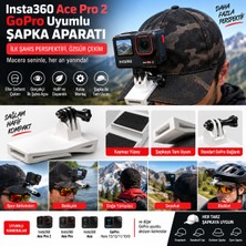 Print Zone INSTA360 Ace Pro 2 / Gopro Uyumlu Beyzbol Şapkası ve Kep Kamera Montaj Aparatı