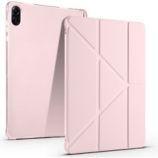 Teknook Honor Pad X8A Kılıf Zore Tri Folding Kalem Bölmeli Standlı Kılıf - Rose Gold