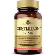 Solgar Gentle Iron 17 Mg 90 Kapsül Vegan Besin Takviyesi Amerika Menşeli Yüksek Emilim