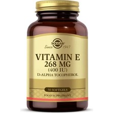 Solgar Vitamin E 400 IU 50 Yumuşak Kapsül Yetişkinler İçin Besin Takviyesi