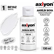 Axiyon Art Akrilik Boya 130 ml Beyaz – Su Bazlı Hobi ve Dekoratif Boya