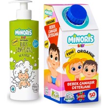 Minoris Baby Organik Antialerjik Bebek Çamaşır Deterjanı 50 Yıkama & ve Baby Organik Saç ve Vücut Şampuanı 400 ml