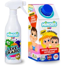 Minoris Baby Organik Antialerjik Bebek Çamaşır Deterjanı 50 Yıkama & ve Baby Organik Leke Çıkarıcı 500ML