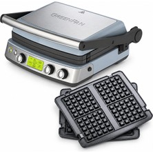 Greenpan Elite Grill Tost Makinesi Mavi + Waffle Plakası Seti – 7’si 1 Arada, Thermolon™ Volt Seramik Yüzey