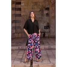 Nightlove Monamise Çiçek Desenli Yırtmaç Detaylı Alt Üst Takım
