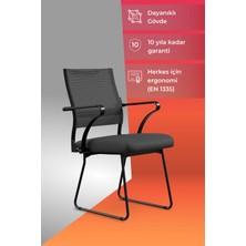 Metta Ergolife Sit Air 24/7 M4-280K - Fileli, Siyah, Toplantı Odası, Bekleme Sandalyesi - 6A0.60.1.6A5