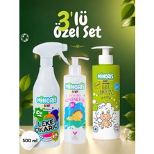Minoris Baby Organik Leke Çıkarıcı 500ML & ve Baby Organik Saç ve Vücut Şampuanı 400 ml & ve Baby Organik El Yüz ve Vücut Nemlendirici