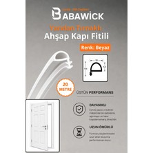 Babawick Ahşap Kapı Kasa Fitili/ Ahşap Amerikan Kapı Kasa Fitili Beyaz 10 Milim Yandan Çift Tırnaklı D Fitil