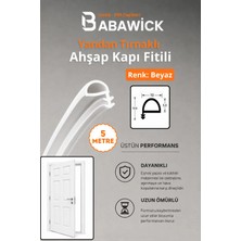 Babawick Ahşap Kapı Kasa Fitili/ Ahşap Amerikan Kapı Kasa Fitili Beyaz 10 Milim Yandan Çift Tırnaklı D Fitil