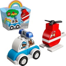 LEGO DUPLO İtfaiye Helikopteri ve Polis Arabası 10957 - 14 Parça Eğitici Hediyelik Set