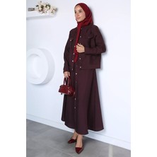 Julude Ön Çıtçıtlı Ceket Etek Tesettür Ikili Takım P-00023073