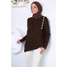 Julude Gülseli Taş Işlemeli Tesettür Triko Tunik P-00023160
