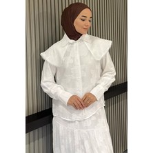Julude Yaka Detaylı Desenli Tesettür Gömlek P-00022982