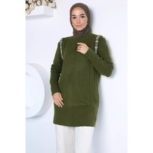 Julude Gülseli Taş Işlemeli Tesettür Triko Tunik P-00023160