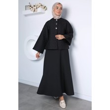 Julude Kapitone Ceket Scuba Etek Tesettür Ikili Takım P-00023003