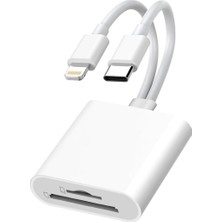 Temiz Pazar 6083 Type-C Lightning Kart Okuyucu Micro Sd Tf Hafıza Kart Adaptörü Çevirici Çoklayıcı Sdhc