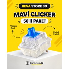 Mavi Clicker Mekanik Klavye Switch 50'li Paket – Yüksek Sesli ve Tıklamalı Switch