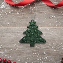 Scultore El Yapımı Epoksi Reçine Çam Ağacı Yılbaşı Süsü (7x6.5 Cm) – Simli Yeşil Yılbaşı Ağacı Dekorasyonu & Özel Yeni Yıl Hediyesi