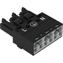 Wago 770-213 3 Kutuplu N-Pe-L Baskılı Dişi 4,00 Mm² Siyah Konnektör