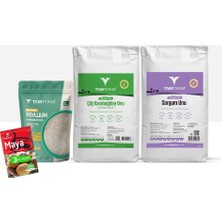 Tam Tarım (Glutensiz) Çiğ Karabuğday Unu 2 kg + Sorgum Unu 2 kg + Psyllium 100 gr + Kuru Maya