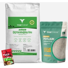Tam Tarım (Glutensiz) Çiğ Karabuğday unu 5 kg + (Glutensiz) Organik Karnıyarık Otu Tozu 100 gr + (Glutensiz) Kuru Maya (3x10 gr)