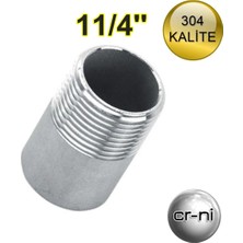 St. Morritz Paslanmaz Nipel Tek Tarafı Dişli Boru Parçası 11/4'' 304 Kalite