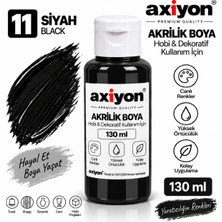 Axiyon Art Akrilik Boya 130 ml Siyah – Su Bazlı Hobi ve Dekoratif Boya