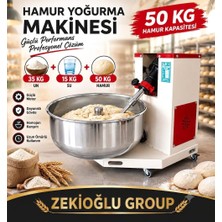 Dev Mikser 50 kg Hamur Kapasiteli Profesyonel Hamur Makinesi Kayışlı Model Hamur Yoğurma Makinesi Hamur Karma Makinesi Çıkmalı Kazan
