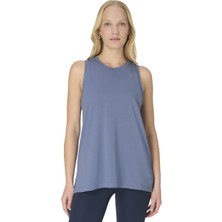Sweaty Betty Soft Flow Studio Longline Tank Kadın Mavi Tank Top