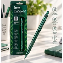 Serve Axium 0.7 mm Mekanik Versatil Kurşun Kalem Alüminyum Gövde Metalik Yeşil