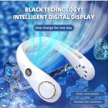 St. Morritz Boyuna Takılan Fan Mini Klima Serinletici Vantilatör LED Ekranlı 3 Seviye Şarjlı Boyunluk Fan
