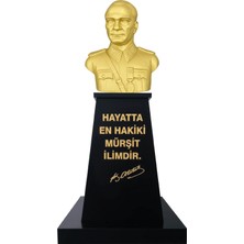 Panapole Atatürk Büstü Mareşal Üniformalı (80CM Alüminyum)+ Kaide (120CM)+ Alt Tabla