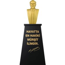 Panapole Atatürk Büstü (70CM Alüminyum)+ Kaide (120CM) Lise Modeli