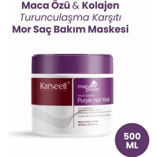 Karseell 500 ml Mor Saç Maskesi Turunculaşma Karşıtı Etkisiyle Tüm Saçlar için Parlaklık Sağlar