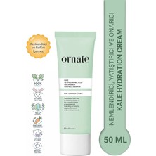 Ornate Kale, Niacinamide Centella, Kızarıklık Azaltmaya Yardımcı Sebum Dengeleyici Nemlendirici Yüz Kremi Tüm Cilt Tipleri 50 ml