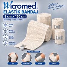 Wicromed Elastik Bandaj 8X150 cm – Metal Klipsli Esnek Destek Bandajı 5 Adet