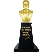 Panapole Atatürk Büstü (100CM Pirinç)+ Kaide (120CM)+ Alt Tabla Lise Modeli